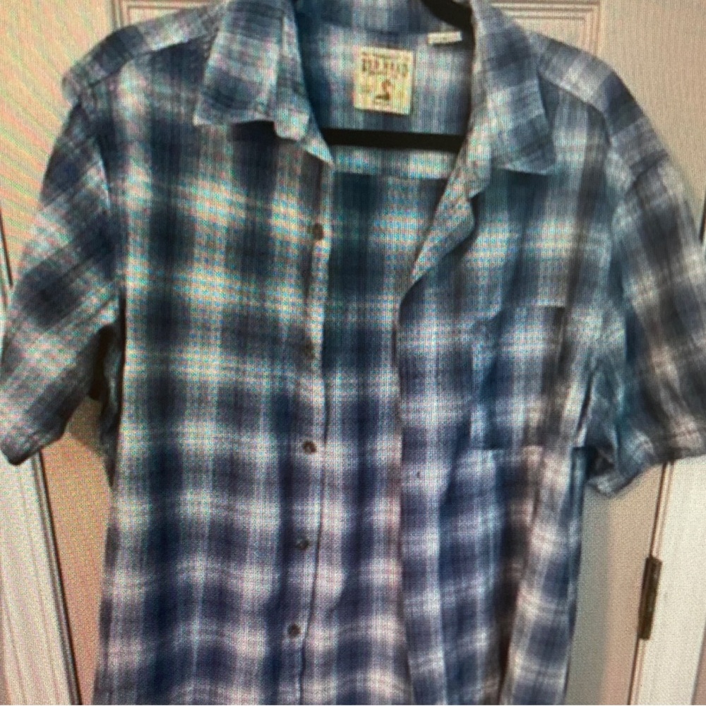 RedHead Men's Blue & White Plaid Short-Sleeve Button-Down Shirt